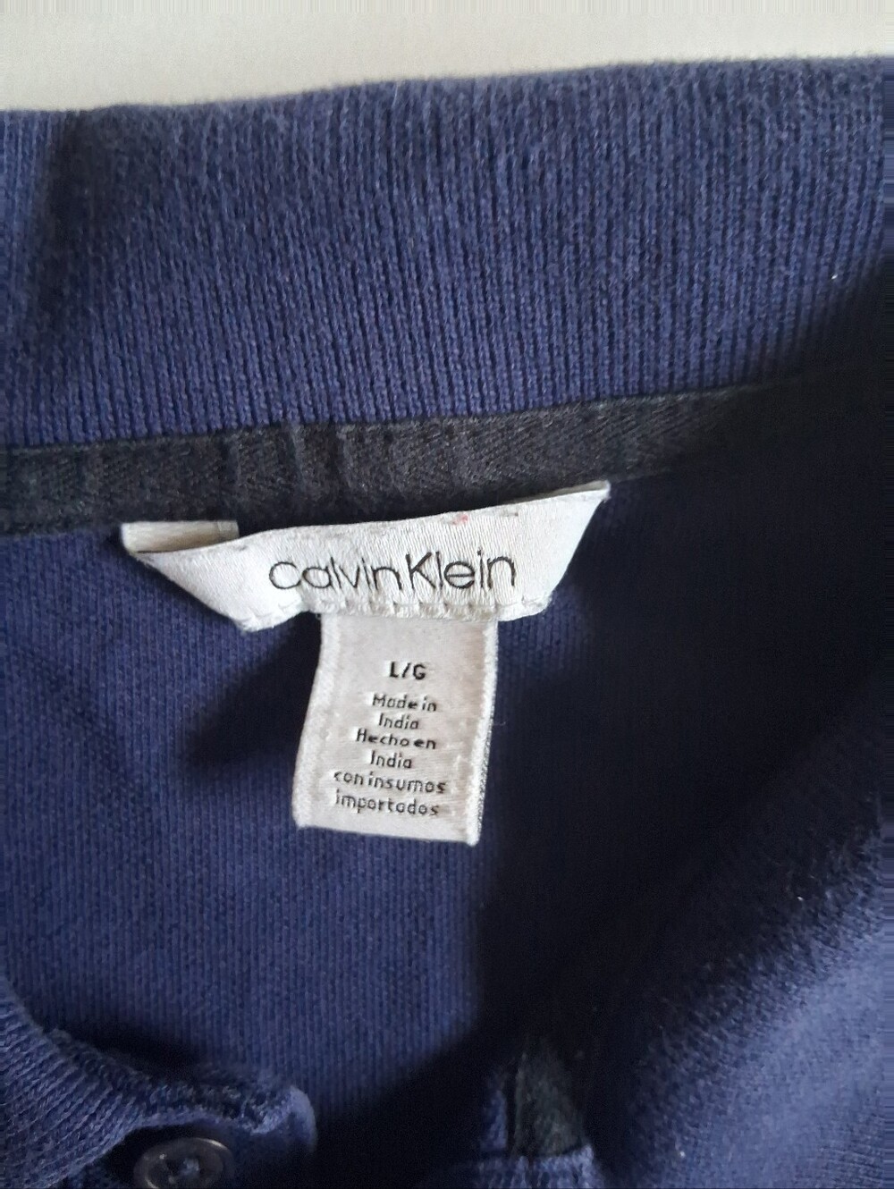 Calvin Klein Navy, Gray & Black Colorblock Polo - Picture 2 of 7